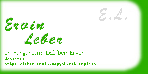 ervin leber business card